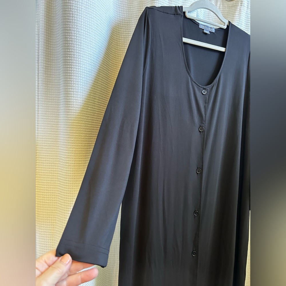 Jessica London 2-piece Black Knit Plus Size Duster Set NWOT - Picture 4 of 13